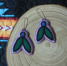 Load image into Gallery viewer, Purple Lined Blueberry Earrings
