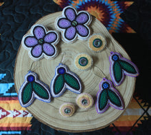 Load image into Gallery viewer, Purple Lined Blueberry Earrings
